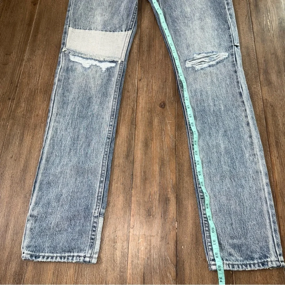 KSUBI Chitch Retrorade Thrashed Blue Slim Straight Tapered Distressed 31x33
